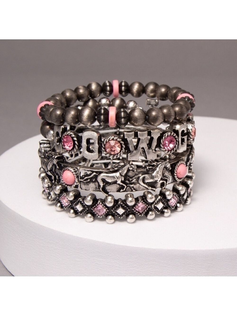 Mustang Western Theme Beaded Bracelet Set New